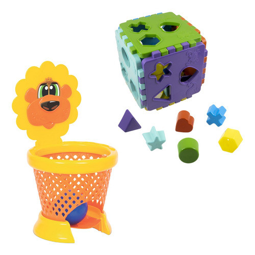 Kit 2 Brinquedo Educativo Divertido Encaixar 1 Ano Didatico 0