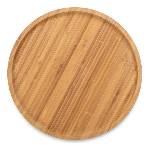 Bandeja Bambu Redonda Grande 30x30 Petisqueira Petiscos 0