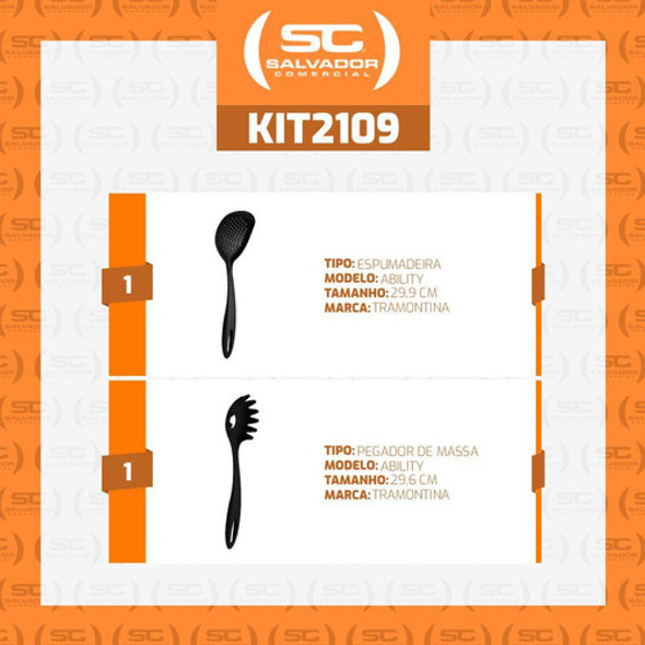 Conjunto De Pegador De Massa E Espumadeira Tramontina 1