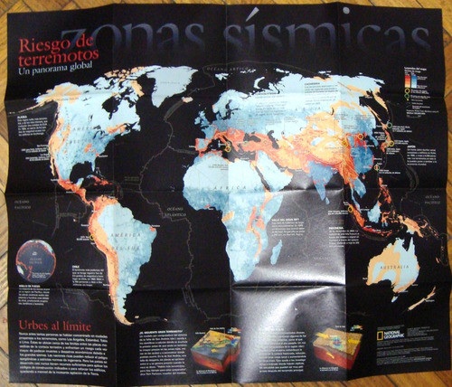 Terremotos Mundial Mapa Nat Geo 2006 Revista Completa World 0