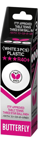 Butterfly R40+ Table Tennis Balls, 40mm White Ping Pong Aa 0