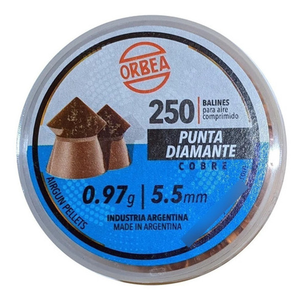 Balines Orbea Punta Diamante Cobre 5,5 Mm 0,97g X 250 U. 1 Balines Orbea Punta Diamante Cobre 5,5 Mm 0,97g X 250 U. 1
