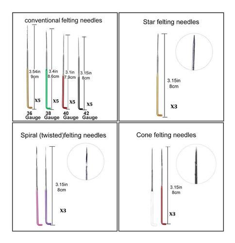 Mayboos Agujas De Fieltro Lana 4 Tipos Es Pack 35 1