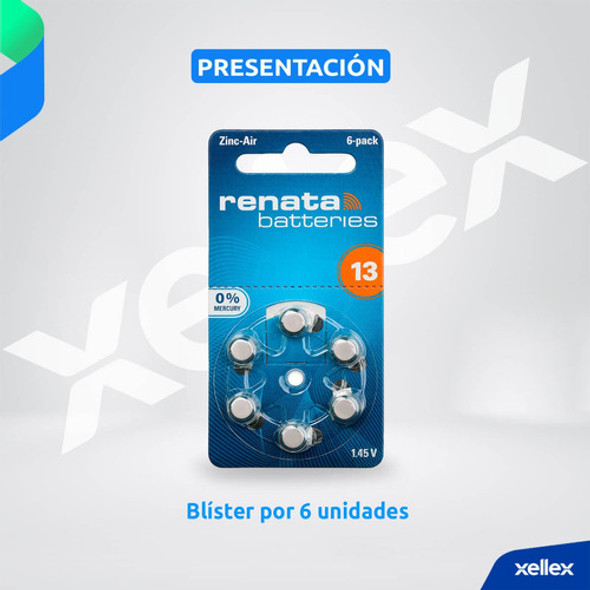 6 X Pilas Audifono Renata 13 Pr48 Alemania San Martin 1