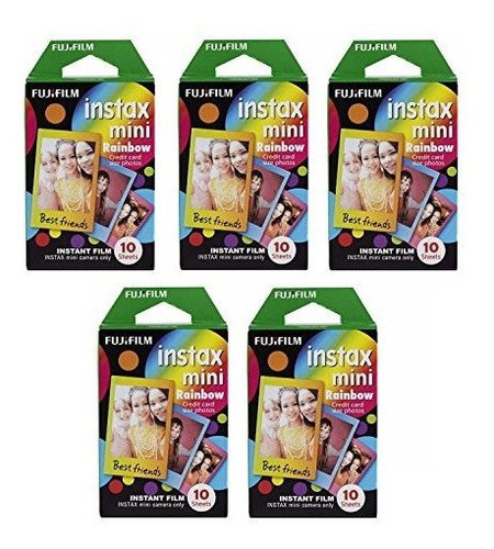 Fujifilm Instax Mini Instant Rainbow Film (50 Hojas) 0