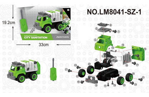 Diy Mini Compactadora Verde Para Armar Con Sonido Ik0086 1