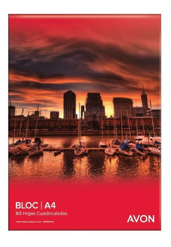 Block A4 Perforado Cuadriculado 80 Hojas Avon (x4 Unidades) 0