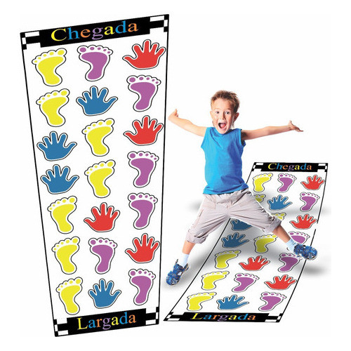 Amarelinha Pedagógica Tapete Sensorial Pés E Mãos Fun161 0