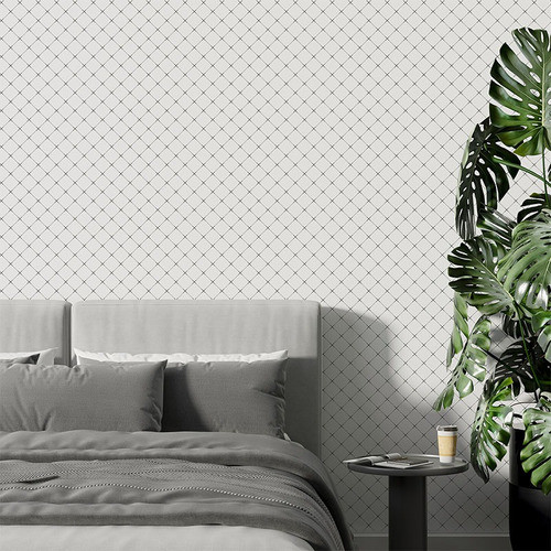 Papel De Parede Adesivo Geométrico Xadrez Branco E Preto 5m 0