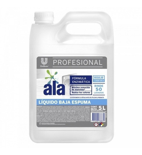 Ala Jabon Liquido Para Ropa Baja Espuma 5lts X Unidad. 0