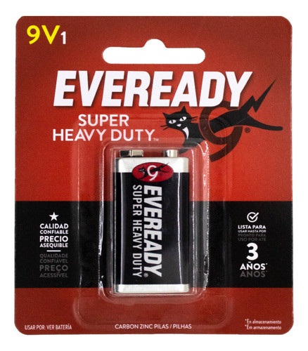 6 X Pila Bateria 9v Carbon Zinc Eveready 1222 San Martin 0