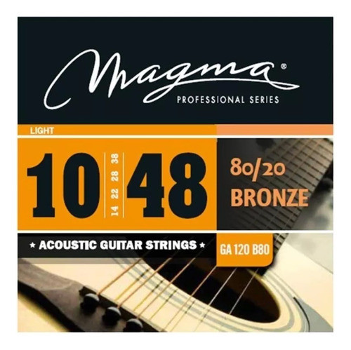 Encordado Cuerdas Guitarra Acústica, Magma Ga120b80 80/20 01 0