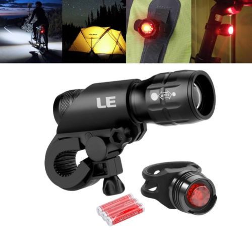 Fijado La Le Llevado Luz Bicicleta Faro Delantero Y Luz Tras 0