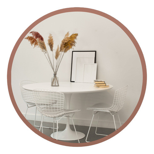 Espelho Sala De Jantar Rosê Gold 60 Cm Com Moldura 0