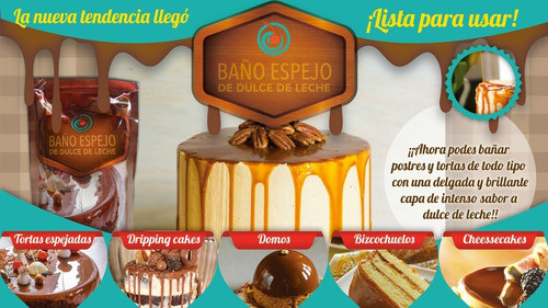 Baño Espejo Brilloso Dulce De Leche Pastelar X 250 Grs 1