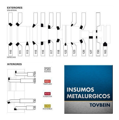 Kit 5 Herramientas Torno 3/8 10mm Metal Duro Widia Templados 1