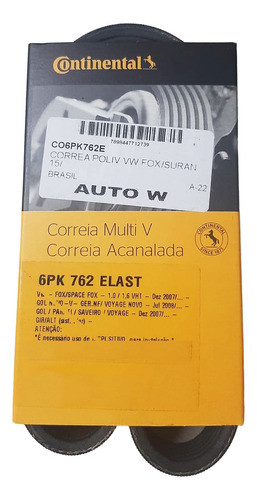 Correa Poli V Contitech Vw Trend Voyage 6pk 762 0