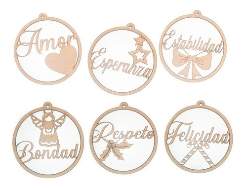 Esferas De Navidad  Deseos  - Pack X 12 Unid. - Decoracion 0