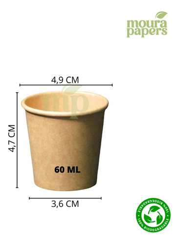Copo Copinho De Papel Para Bebidas Quente/frio 60ml - 100und 1