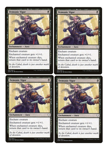 Cartas Magic 4 Demonic Vigor Dominaria Mtg Bsas Playset 0