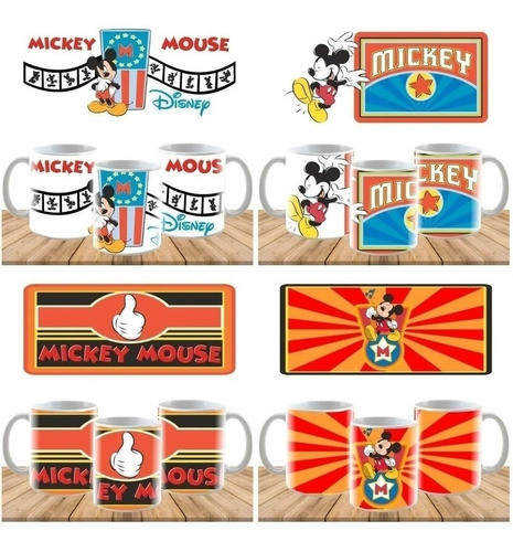 20 Plantillas Sublimación Tazones Mickey Mouse Tazas 1