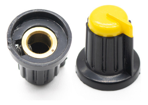 Perilla Potenciometro Amarilla 18mm X 21mm Buje Bronce 0