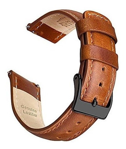 Malla Para Rejoj Analogico Cuero Genuino Toffee Black 21mm 0