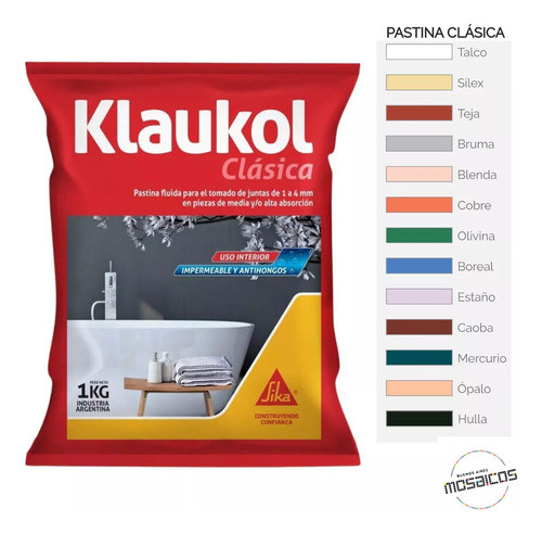 Klaukol Pastina Fluida X 1 Kg Clasica Color Verde (olivina) 1