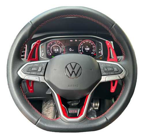 Paddle Shift Vermelha Asa De Morcego Vw Polo Nivus Taos Golf 0