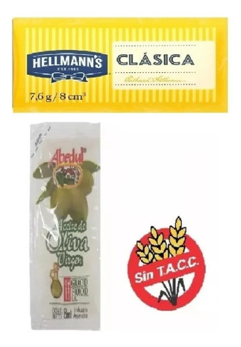 Mayonesa + Aceite Oliva + Sal X100 Sobres Individuales C/u 0