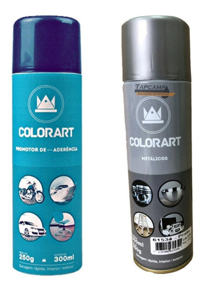 Kit Tinta Spray Com Aderência P/ Pintar Plásticos De Prata 0