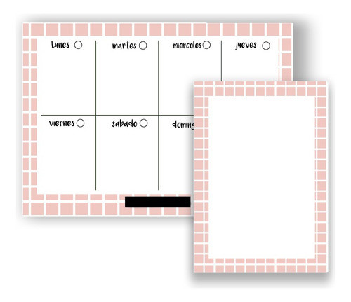 Planner Semana Borrable + Pizarra A5 Imantados Cuadros 1