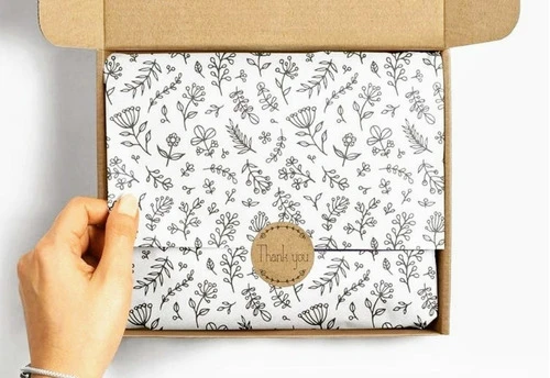 Papel Seda Personalizado  20x25 + Adesivo + Cartao Agradecim 1