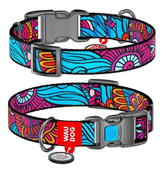 Waudog Collar De Perro De Nailon Ajustable Con Hebilla De Bl 0