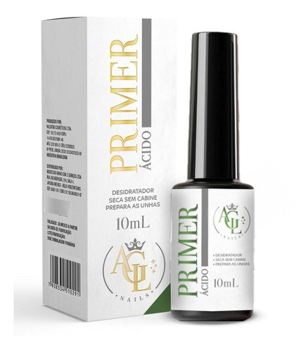 Primer Ácido Seca Sem Cabine Desidratador 10ml - Agl Nails 0