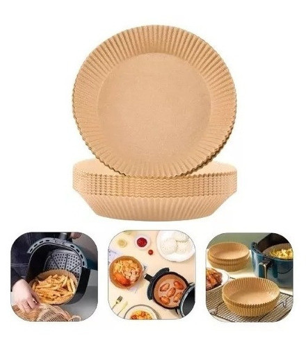 Forro De Papel Descartável Especial P/ Air Fryer Kit 50 Unid 0