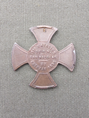 Medalla Militar 1°batallón Guardia Nacional San Nicolás 1895 1