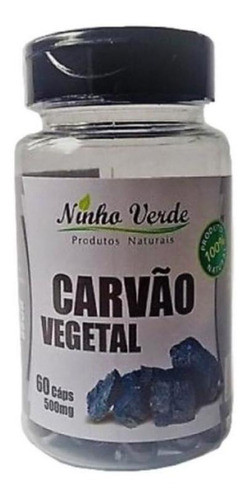 Carvão Vegetal  60 Capsulas  500mg -ninho Verde 0