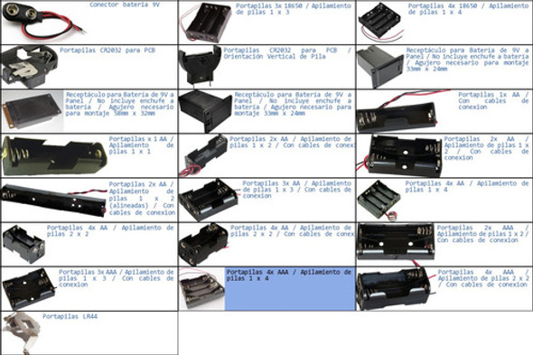 Pack 6x Portapilas 4x Aaa Apilamiento De Pilas 1 X 4-p 1