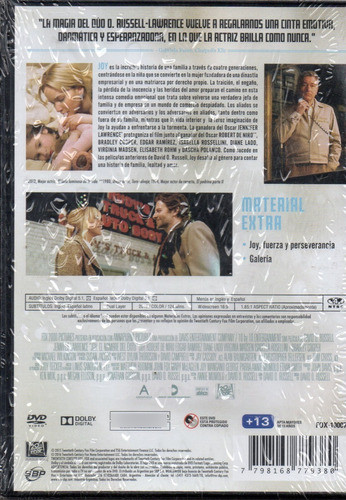 Joy: El Nombre Del Éxito - Dvd Nuevo Orig. Cerrado - Mcbmi 1