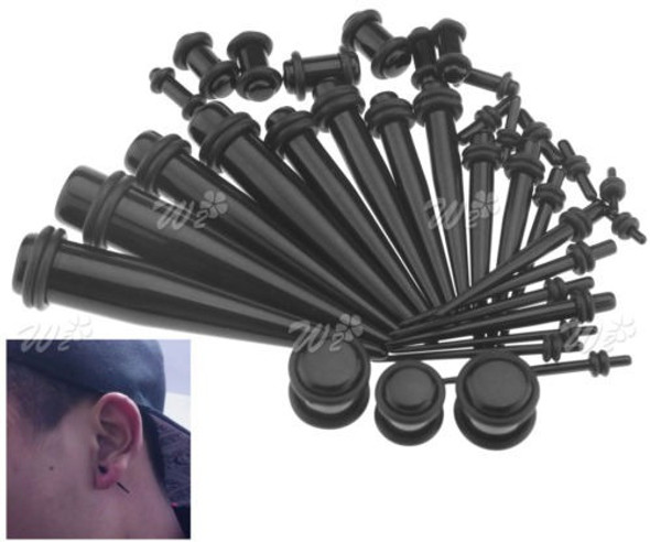 36 Piezas Acrílico Oído Tapones Expander Kit Camilla Cónica 0