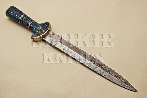 Cuchillo Acero Damasco Skokie Knives Hecho A Mano Pakka 1