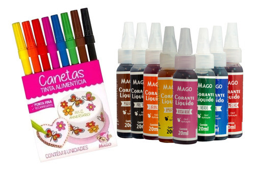 Caneta Alimentícia Bolo Pasta Americana Doces + Kit Recarga 0