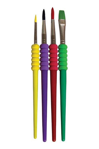 Set 4 Pinceles Con Grip Colores Surtidos Olami 0