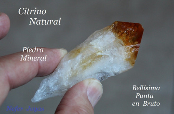 Citrino Piedra Natural Bellísima Punta En Bruto Largo 7,8 Cm 1