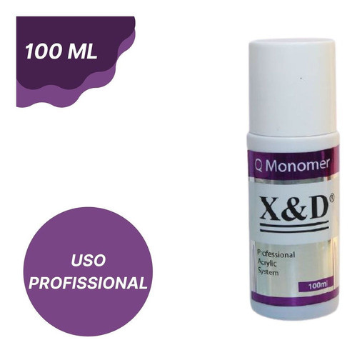 Monomer Liquido Pó Acrylic Unhas De Gel 100ml Tips X&d Vidro 1