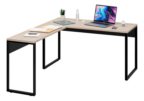 Mesa De Canto Em L Escrivaninha Industrial 150x150cm Wt 1