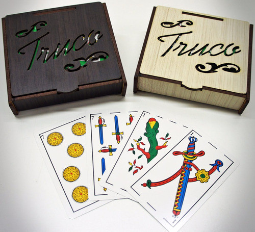 10 Caja Truquera Con Naipes. Madera, Artesanías, Fibrofacil 0
