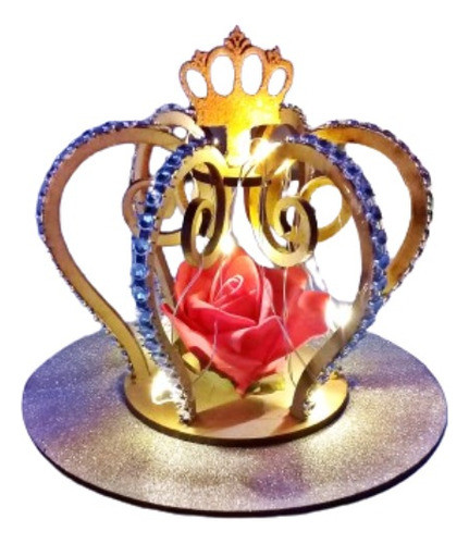 10 Centros De Mesa Corona Led Personalizado 15años Casamient 0