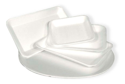 Bandeja Telgopor Expandido 619 Comida Blanca 22 X 17 Cm 100u 1